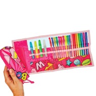 Feltekerhető tolltartó, színes geometrikus mintákkal, lányoknak - Mitama