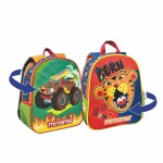 Dupla mintás hátizsák óvodásoknak, tigris/terepjáró mintákkal - Mitama