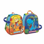 Dupla mintás hátizsák gördeszkás/mini dinós mintákkal - Mitama