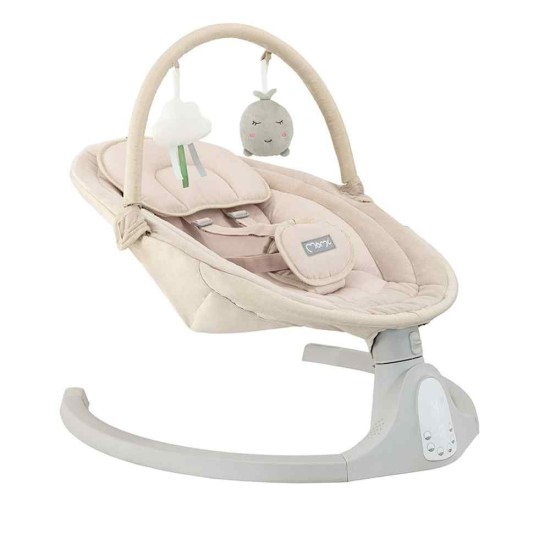 MoMi Kenani Sand ringató-zenélő elektromos babahinta és pihenőszék, bézs