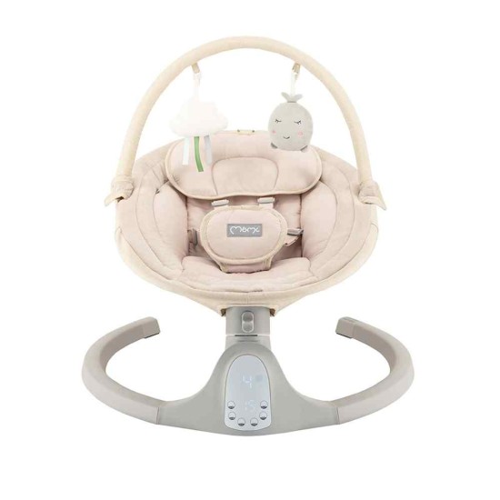MoMi Kenani Sand ringató-zenélő elektromos babahinta és pihenőszék, bézs