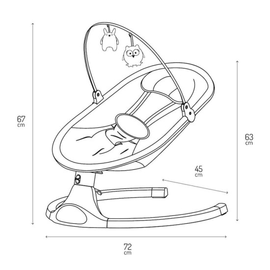 MoMi Kenani Sand ringató-zenélő elektromos babahinta és pihenőszék, bézs