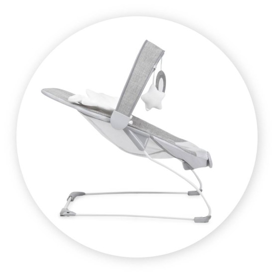 MoMi Tuli rezgő és zenélő baba pihenőszék, szürke