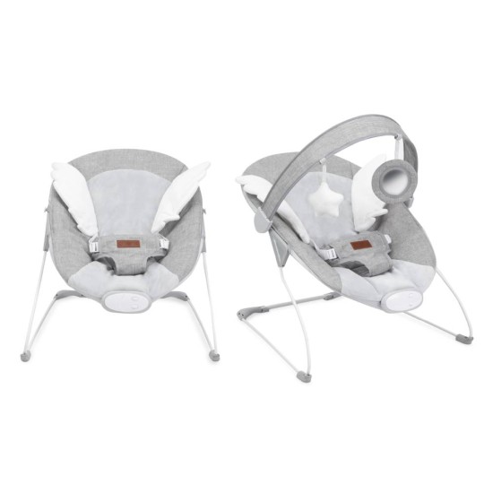 MoMi Tuli rezgő és zenélő baba pihenőszék, szürke