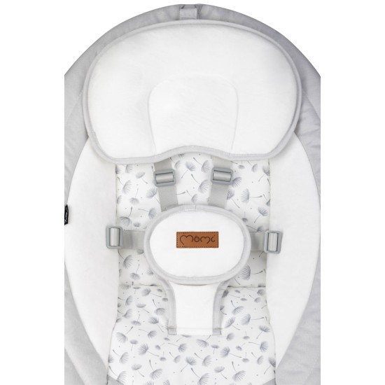 MoMi Lami Kenani ringató-zenélő elektromos babahinta és pihenőszék, világosszürke