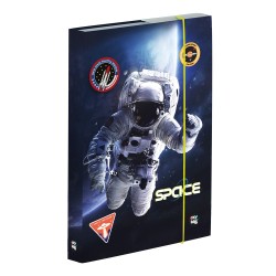 Jumbo füzetbox, füzettartó, gumis mappa, A/4, Space, űrhajós