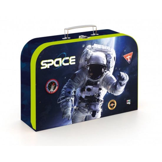 Laminált kisbőrönd, Space, űrhajós, 34 cm