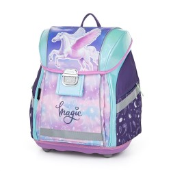 Premium Light Magic Unikornis ergonomikus iskolatáska/hátizsák, pasztell pink