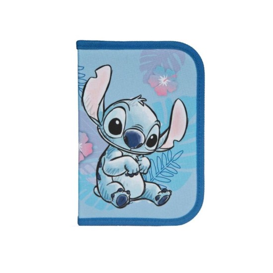 Egyrekeszes, felszerelt, kihajtható tolltartó, Stitch Scooli