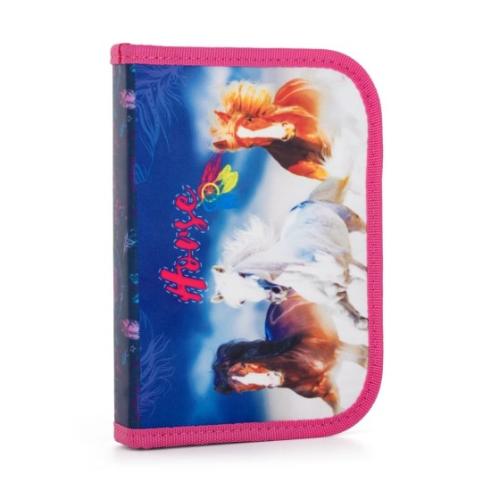 Premium Cool Wild Horses kihajtható tolltartó, felszerelés nélkül, vadlovak