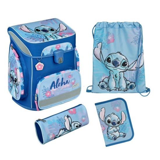 Prémium ergonomikus iskolai hátizsák szett lányoknak, 5 részes, Stitch Scooli