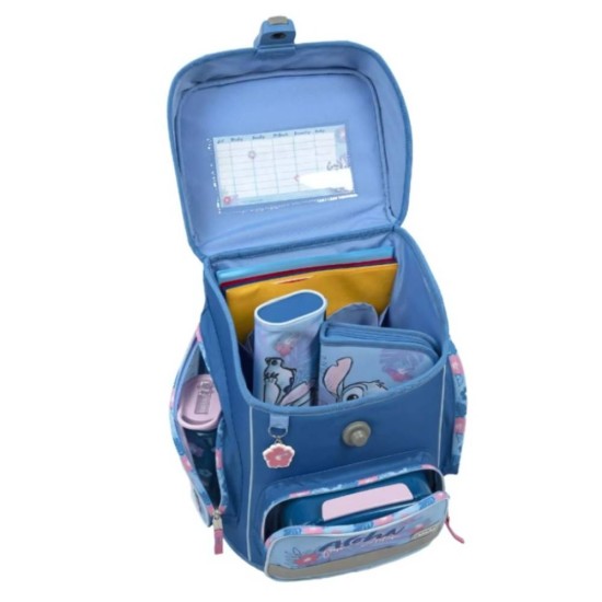 Prémium ergonomikus iskolai hátizsák szett lányoknak, 5 részes, Stitch Scooli