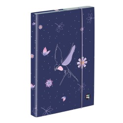 Flowers Jumbo füzetbox, füzettartó, gumis mappa, A/4, lila