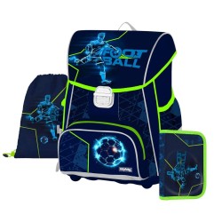 Football Premium One iskolatáska szett fiúknak, tornazsákkal és tolltartóval, focis