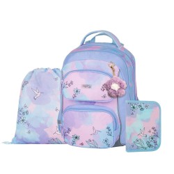 Kolibri Oxy Jumper iskolatáska szett lányoknak, tornazsákkal és tolltartóval, pasztell lila