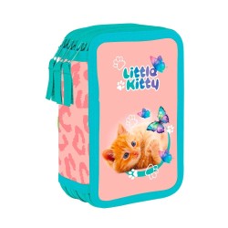 Little Kitty Premium Light háromrekeszes tolltartó lányoknak, felszerelés nélkül, cicás