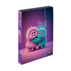 Monsters Jumbo füzetbox, füzettartó, gumis mappa, A/4, lila