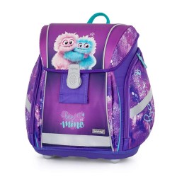 Monsters Premium Light iskolatáska szett lányoknak, tolltartóval és tornazsákkal, lila