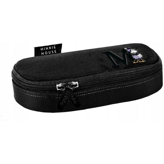 DISNEY MINNIE ovális egyrekeszes tolltartó lányoknak, fekete