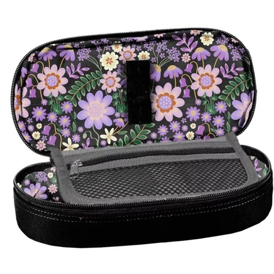 DISNEY MINNIE ovális egyrekeszes tolltartó lányoknak, fekete