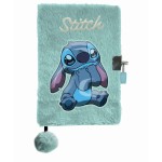 Disney Stitch szörmés, kulcsos titkos napló, türkiz