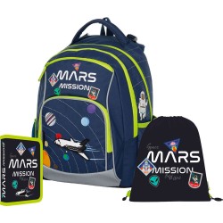 OXY GO iskolatáska szett tolltartóval és tornazsákkal, Mars Mission