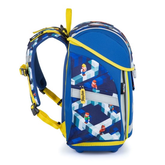 OXY BAG Playworld ergonómiai iskolatáska, kék színű, Premium Light