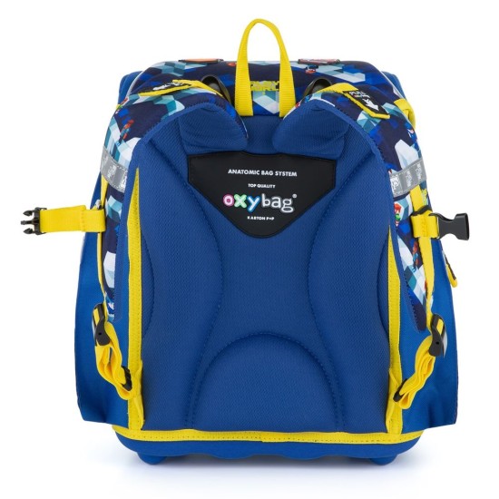 OXY BAG Playworld ergonómiai iskolatáska, kék színű, Premium Light