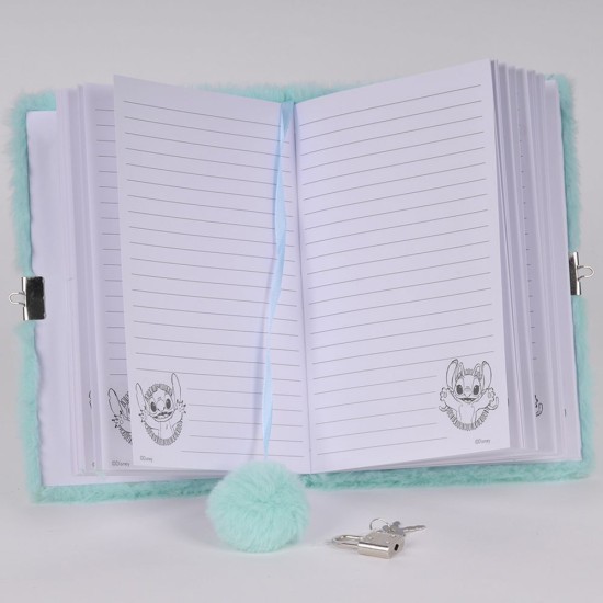 Paso Disney Stitch titkos napló, lakattal zárható, türkiz