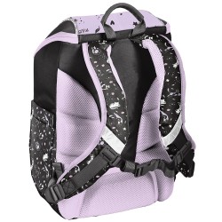 Paso ergonomikus iskolatáska és hátizsák, cicás, lila- fekete