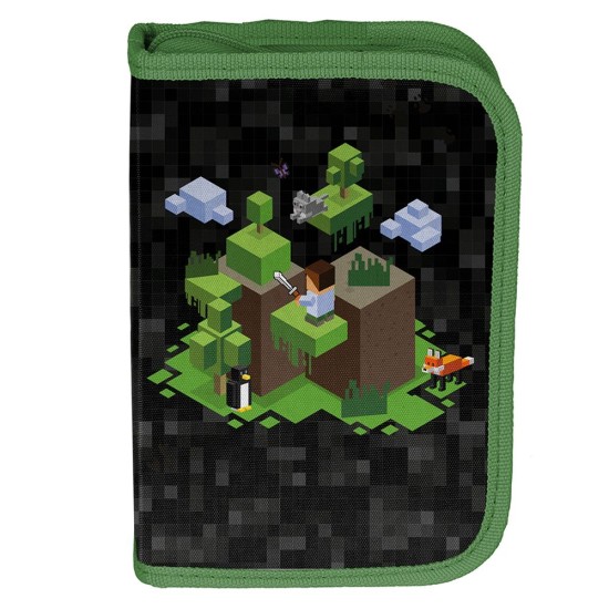 Paso Minecraft World egyrekeszes kihajtható tolltartó fiúknak