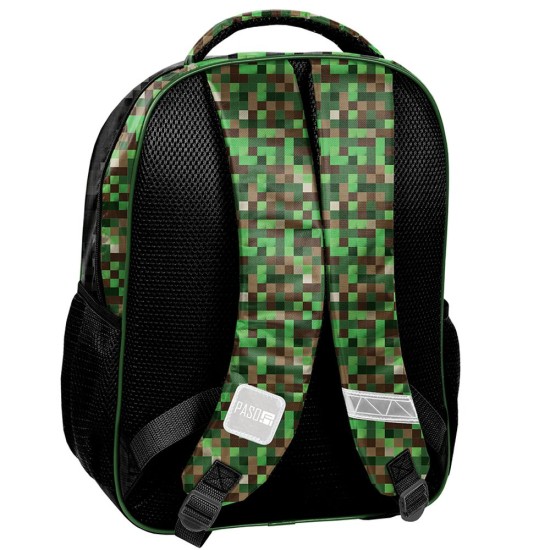 Paso Minecraft World kétrekeszes ergonomikus iskolatáska és hátizsák fiúknak