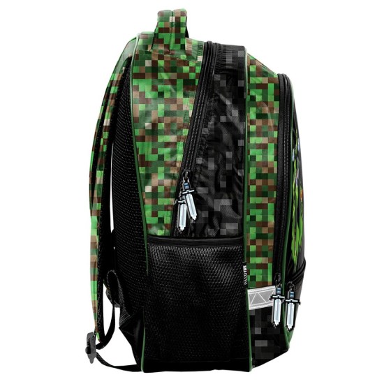 Paso Minecraft World kétrekeszes ergonomikus iskolatáska és hátizsák fiúknak