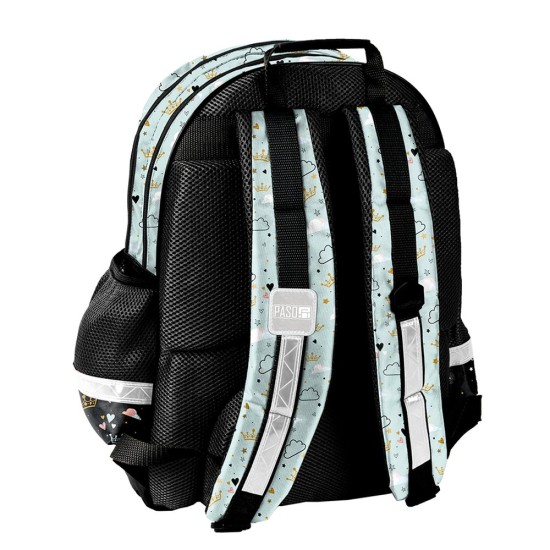 PASO PANDA kétrekeszes ergonomikus iskolatáska és hátizsák lányoknak, türkiz, kispanda