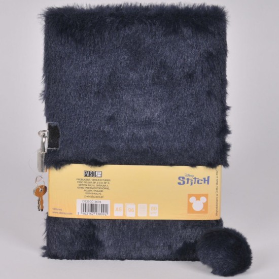 Paso Stitch Angel titkos napló lakattal zárható, fekete