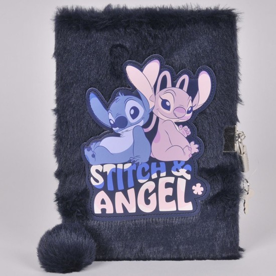 Paso Stitch Angel titkos napló lakattal zárható, fekete