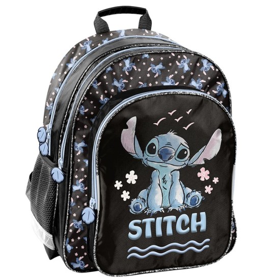Paso Stitch kétrekeszes ergonomikus iskolatáska és hátizsák, fekete