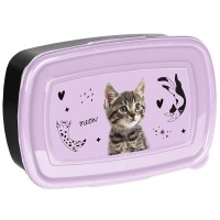 Paso uzsonnás doboz, kiscicás, lila-fekete