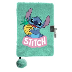 Disney Stitch szörmés, kulcsos titkos napló, zöld