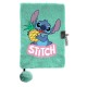 Disney Stitch szörmés, kulcsos titkos napló, zöld