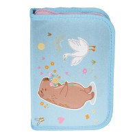 Be Happy Macis kihajtható egyrekeszes tolltartó lányoknak, felszerelés nélkül, türkiz