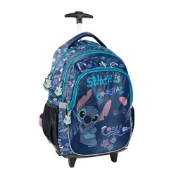 Blue Aloha Stitch guruló iskolatáska és hátizsák, kék