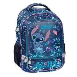 Blue Aloha Stitch kétrekeszes ergonomikus iskolatáska és hátizsák, kék