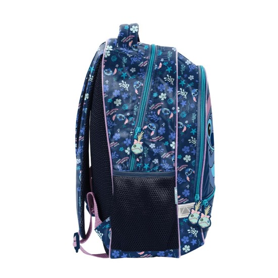 BlueAlohaStitchkétrekeszes ergonomikus iskolatáska és hátizsák, kék