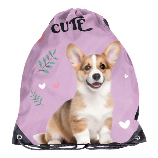 Cute tornazsák lányoknak, kiskutyás, rózsaszín