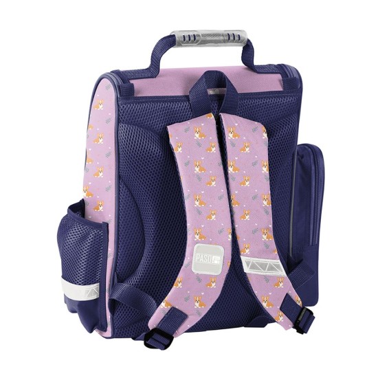 Cuteergonomikus iskolatáska elsősöknek, kiskutyás, rózsaszín