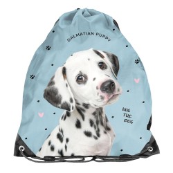 Dalmata kiskutyás tornazsák lányoknak, világoskék