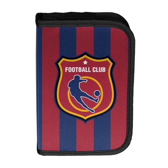 Football Clubegyrekeszes kihajtható tolltartó fiúknak, felszerelés nélkül, focis