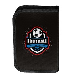 Football Team kihajtható egyrekeszes tolltartó, focis, fekete