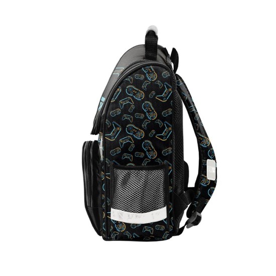 Gamer Starergonomikus iskolatáska elsősöknek, fekete